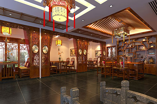 酒泉优雅恬淡中式茶叶店装修设计效果图