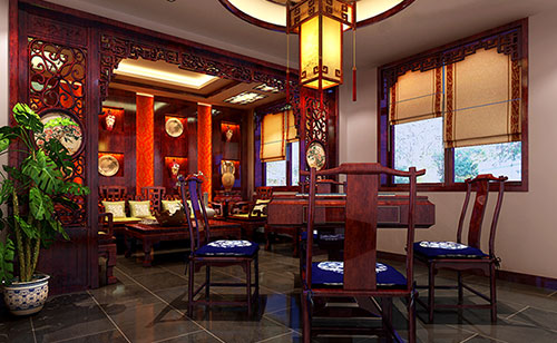 酒泉古典中式风格茶楼包间设计装修效果图